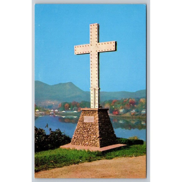 Vintage Postcard Cross at Lake Junaluska NC North Carolina Methodist Assembly - Picture 1 of 2
